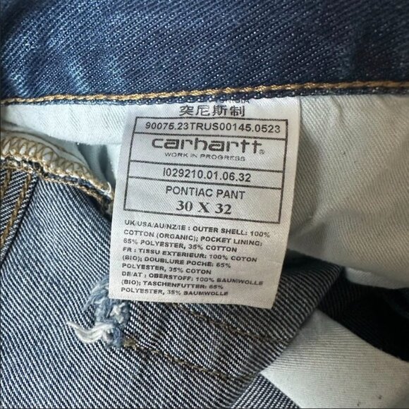 Men’s Carhartt Pontiac Pant Denim Jeans in Bluestone Wash Size Size 30‎ x 32 - Picture 8 of 10